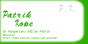 patrik kope business card